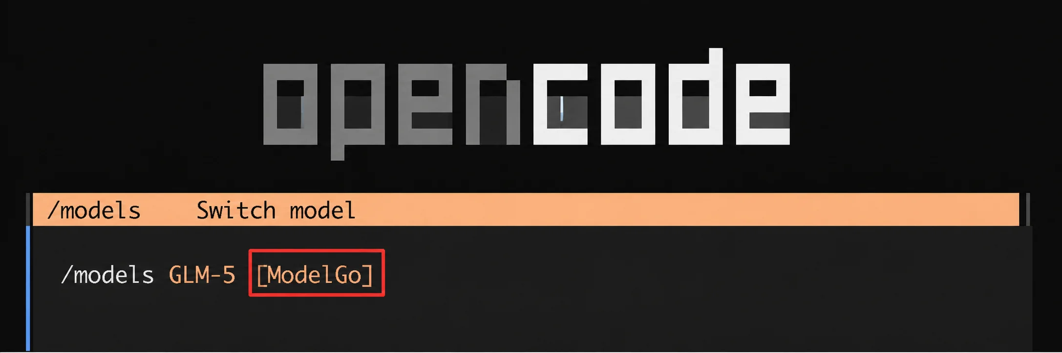 在 OpenCode 中打开模型选择器